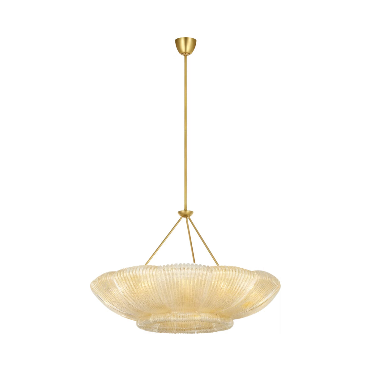Claude Chandelier in Gold Graniglia Glass.