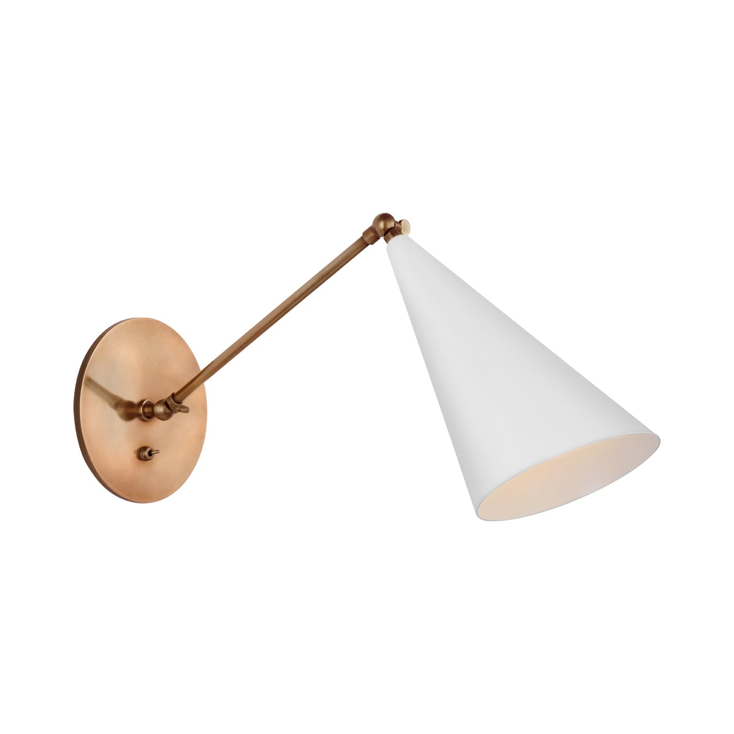 Clemente Swing Arm Wall Light in White.