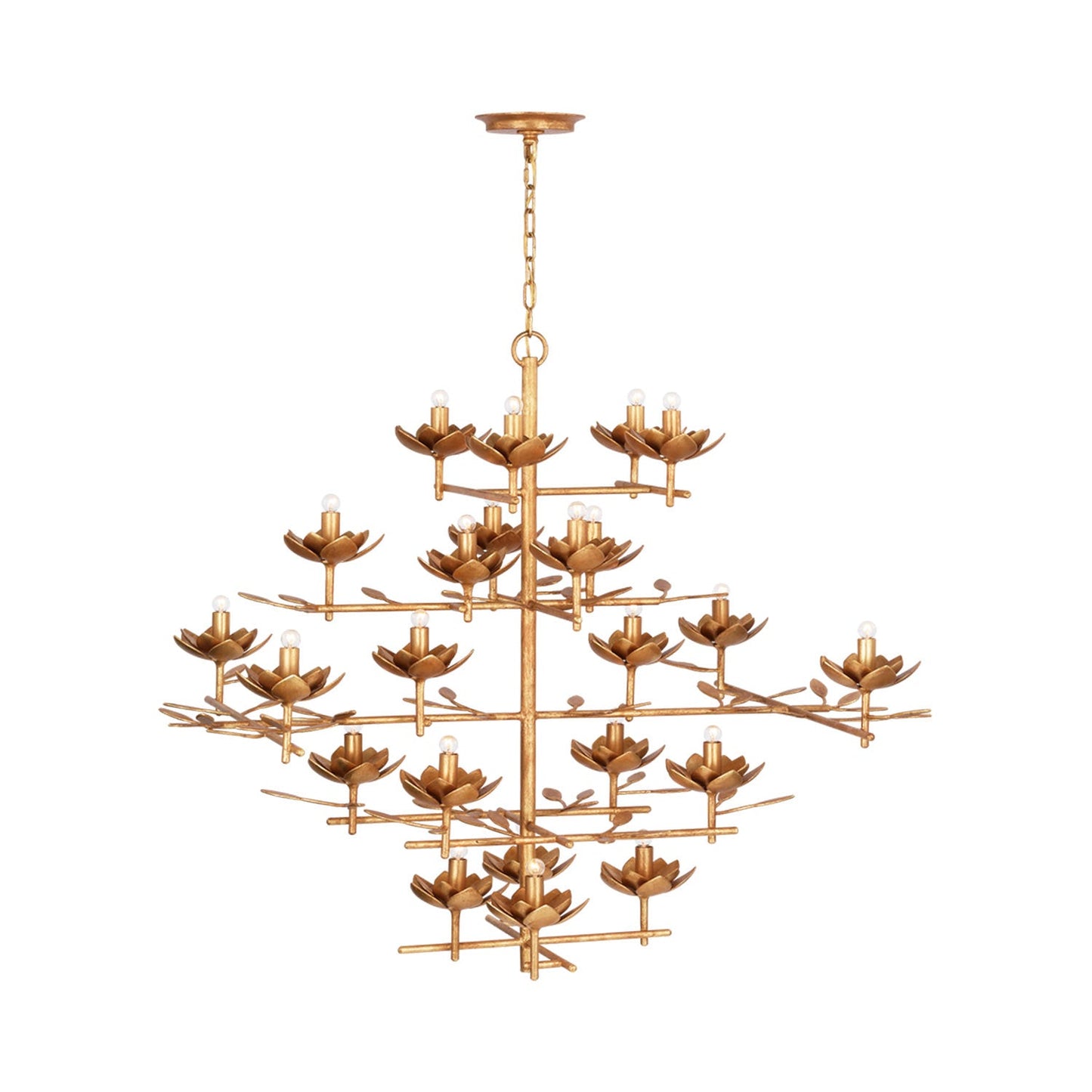 Clementine Chandelier in Antique Gold Leaf (5-Tier).