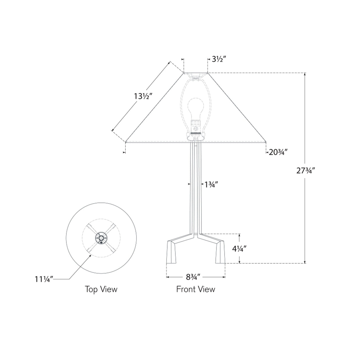 Clifford Table Lamp - line drawing.
