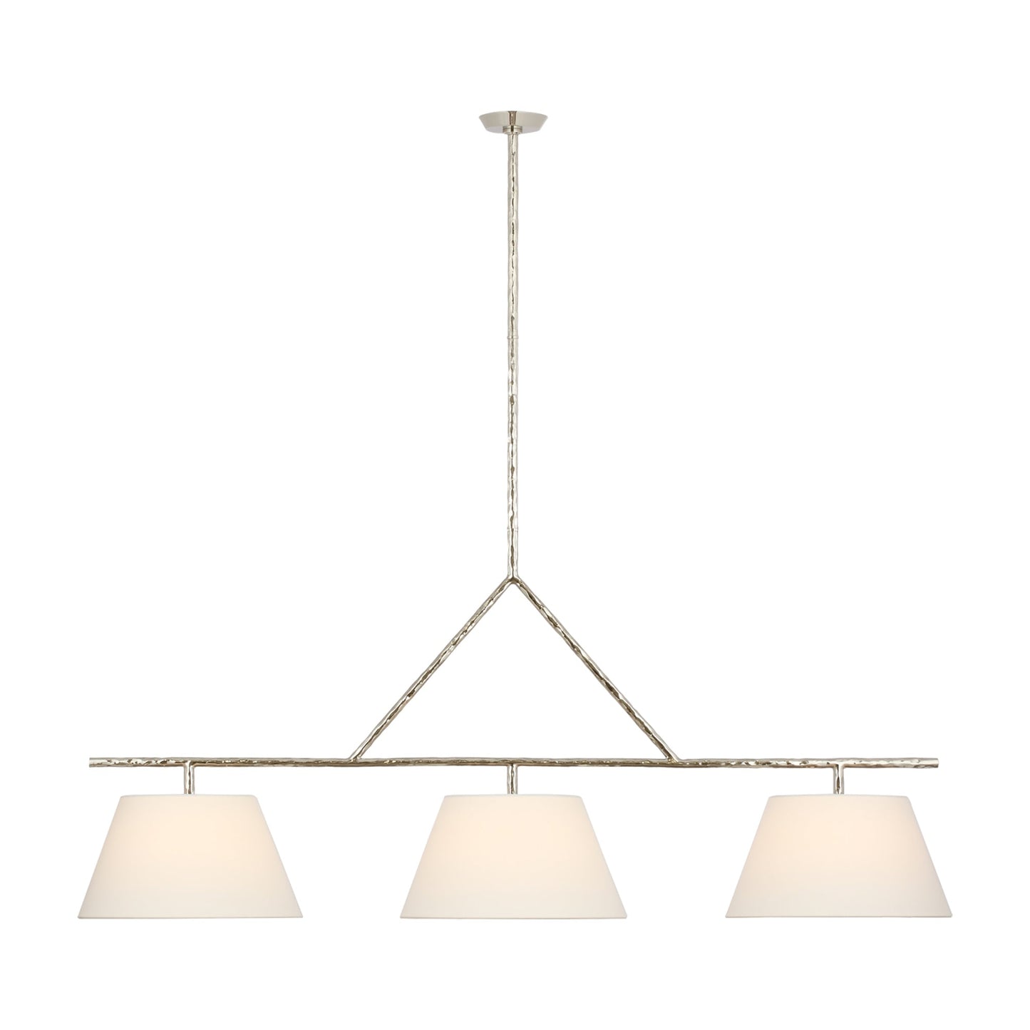 Collette LED Linear Pendant Light in Polished Nickel (Large).