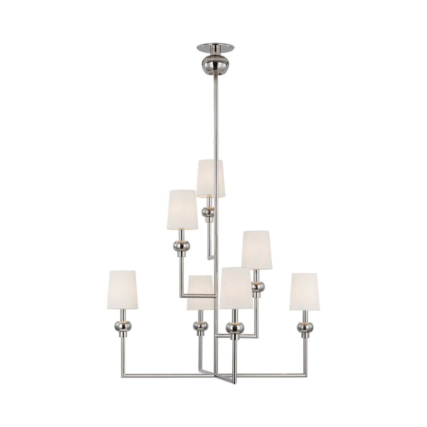 Comtesse Chandelier in Polished Nickel.
