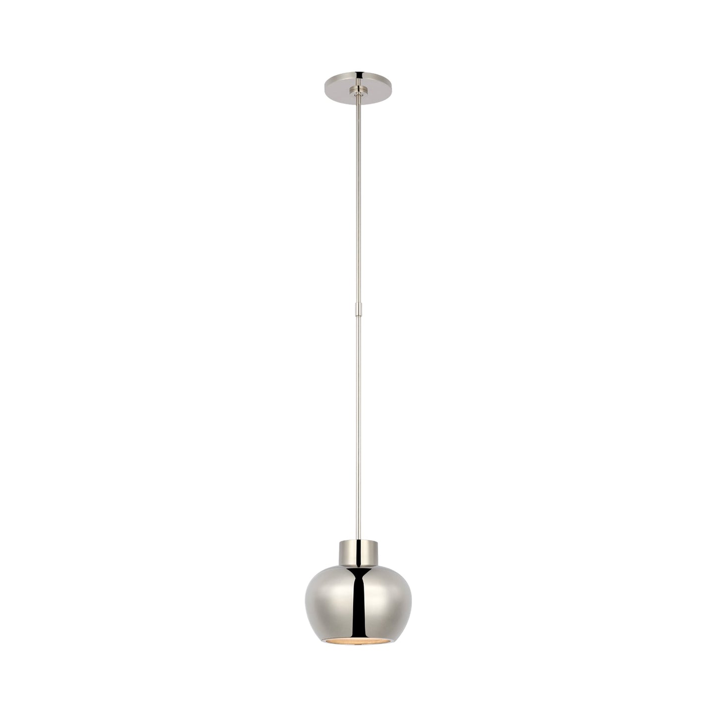 Comtesse LED Pendant Light in Polished Nickel.