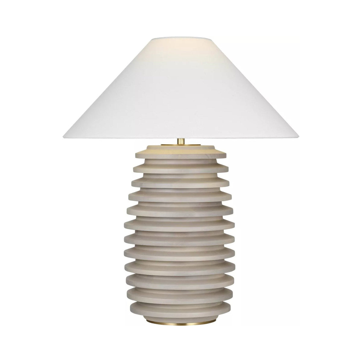 Crenelle Stacked Table Lamp in Limed Birch (27.5-Inch).