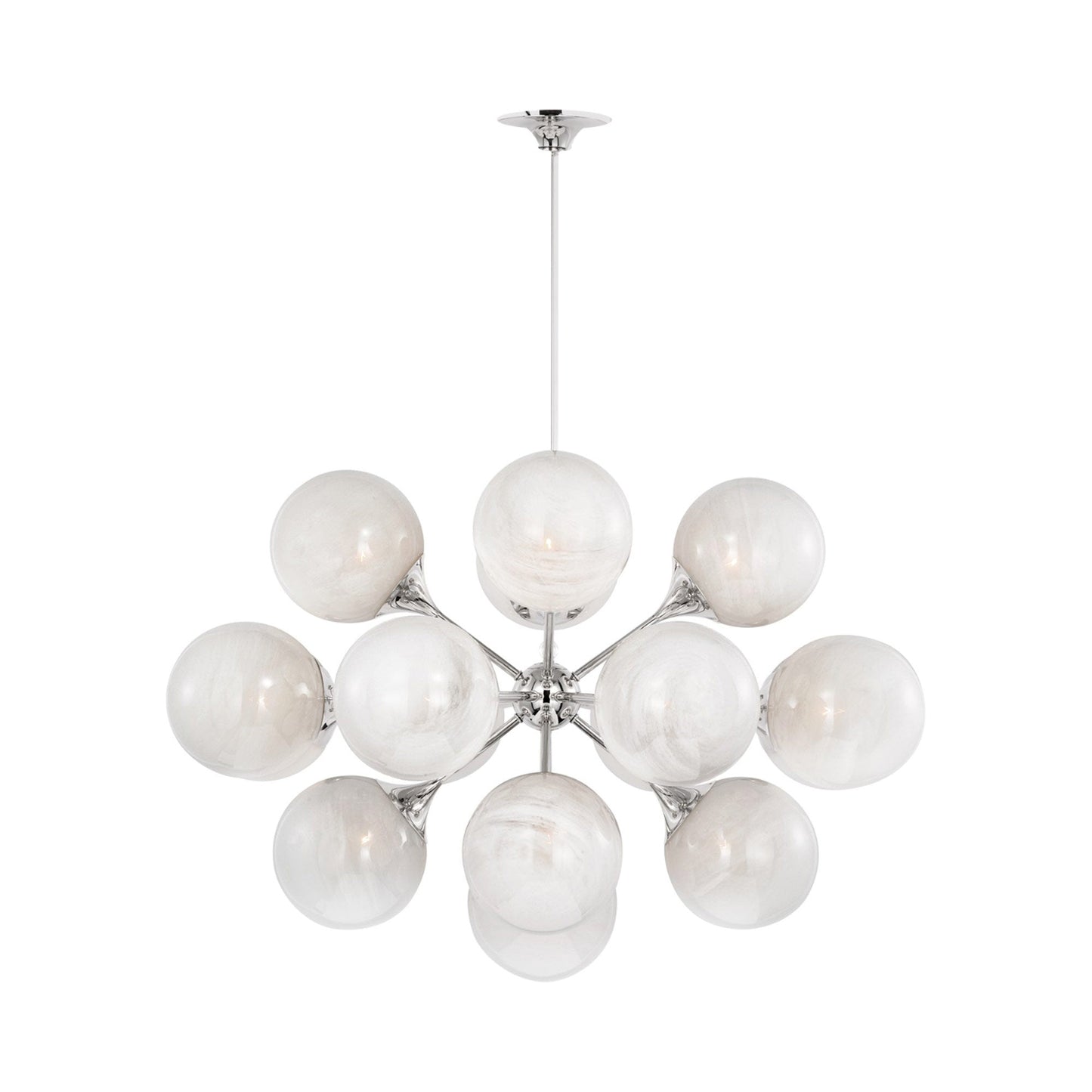 Cristol Chandelier in Polished Nickel (40-Inch).