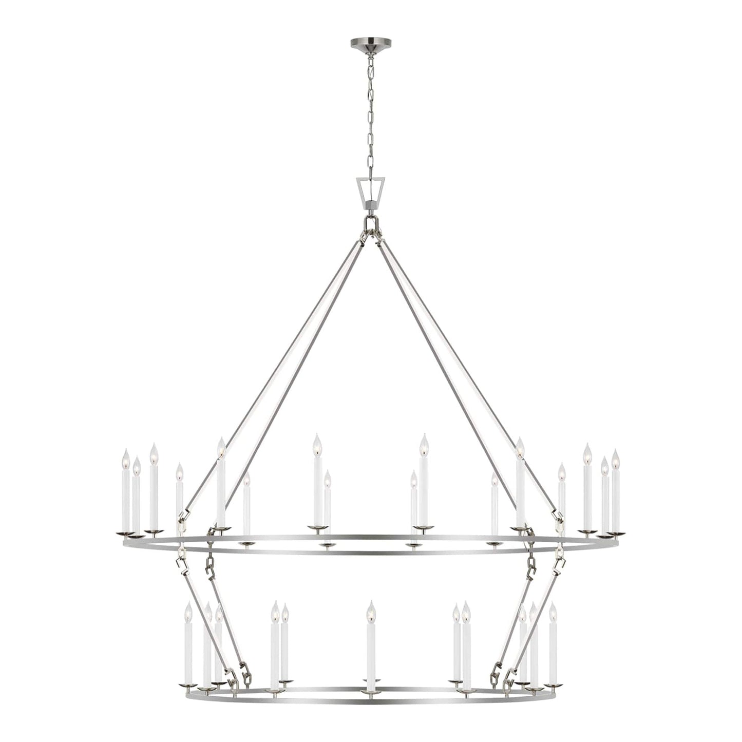 Darlana Ring Chandelier in Polished Nickel/Two Tier (73"D X 76.5"H).