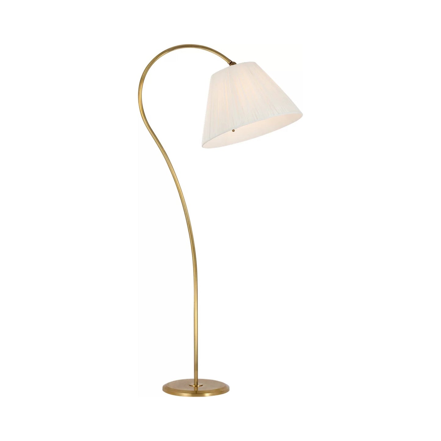 Dume Floor Lamp in Hand-Rubbed Antique Brass (Silk Pleat).