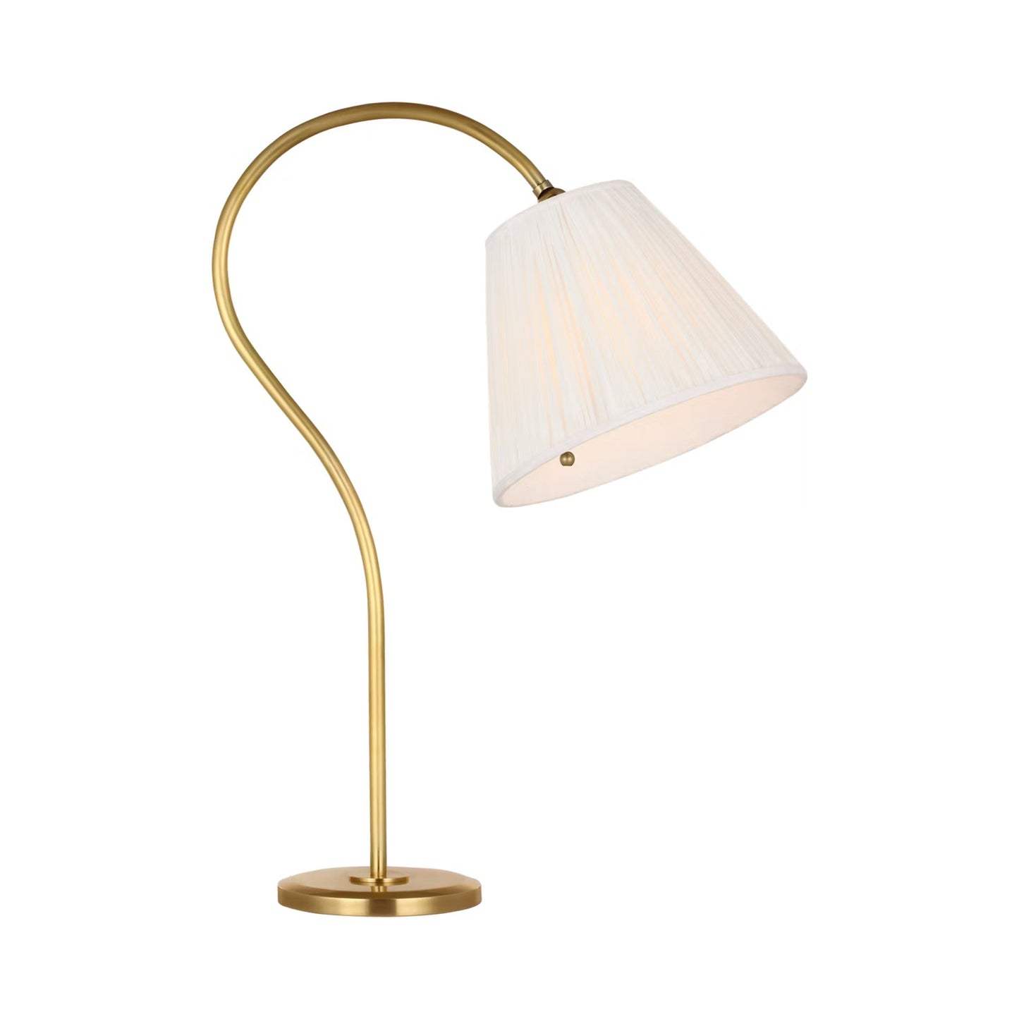 Dume Table Lamp in Hand-Rubbed Antique Brass/Silk Pleated.