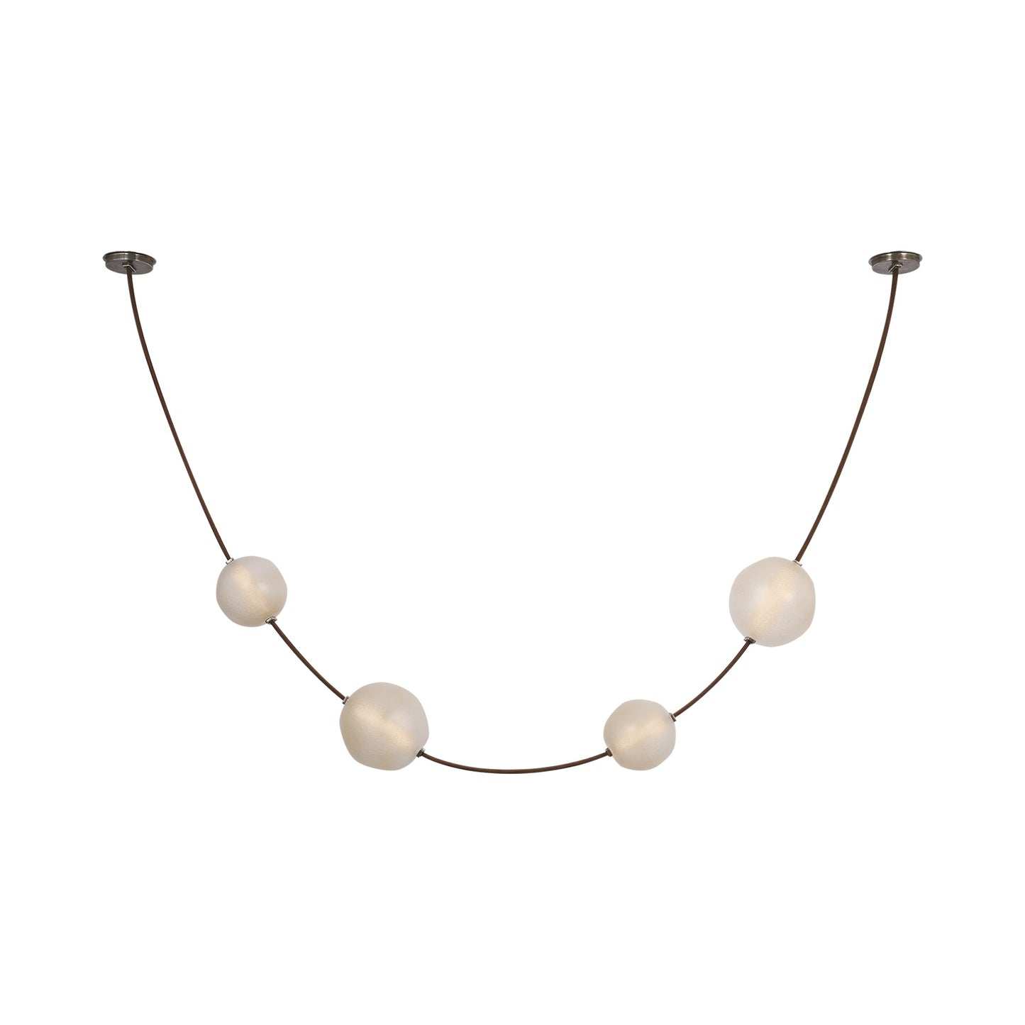 Dune Belted LED Pendant Light in Russet Suede and Mottled Pewter.