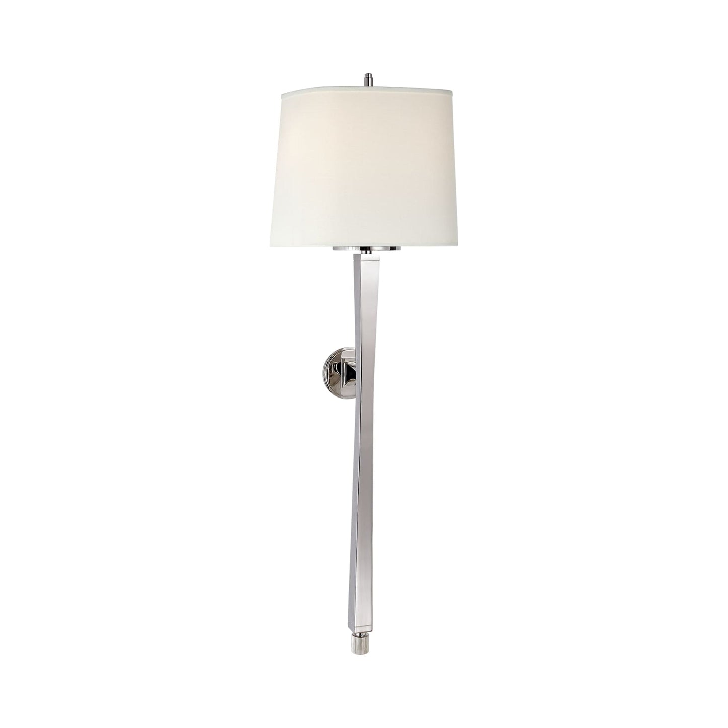Edie Baluster Wall Light in Polished Nickel (Linen).