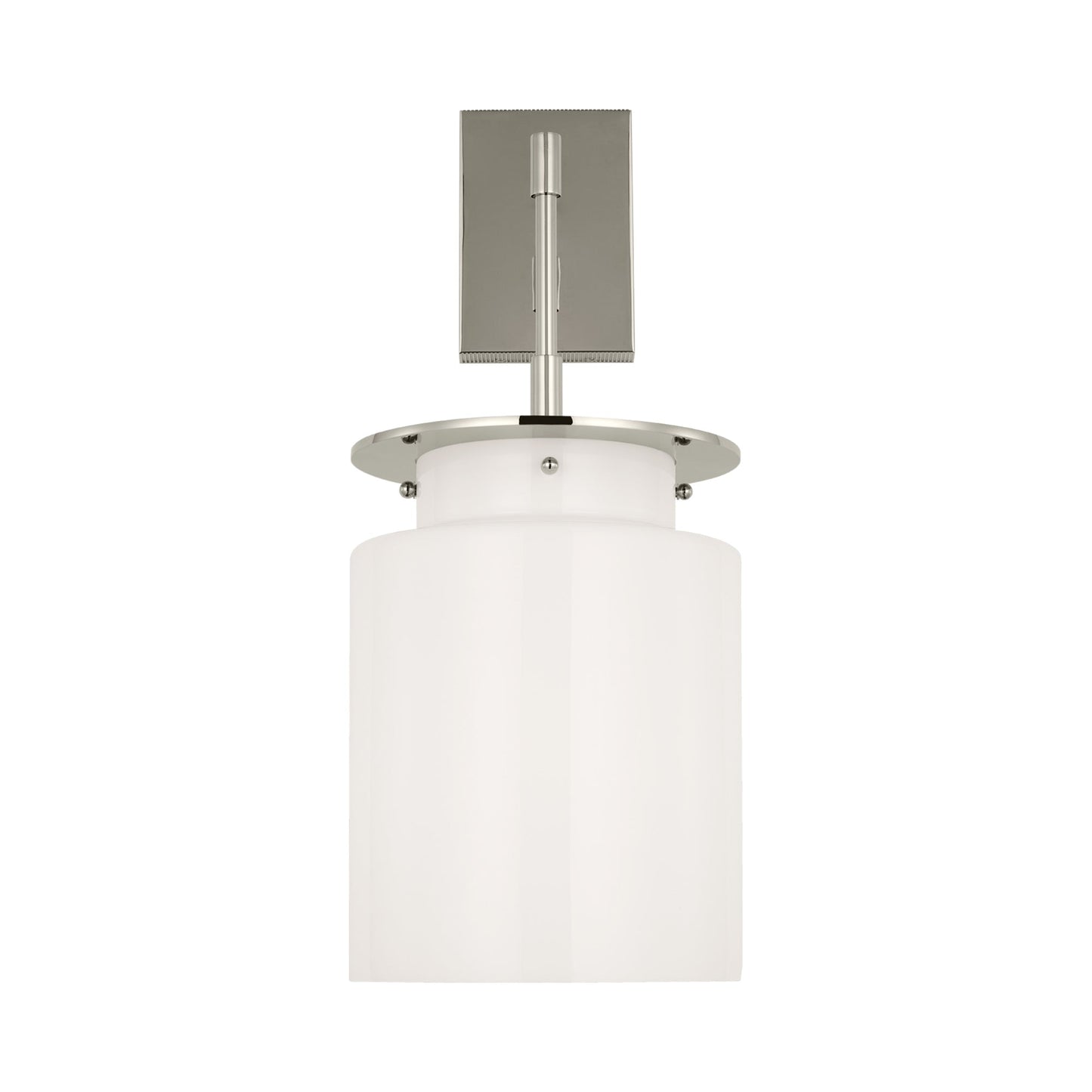 Elias Wall Light in Polished Nickel (White Glass).