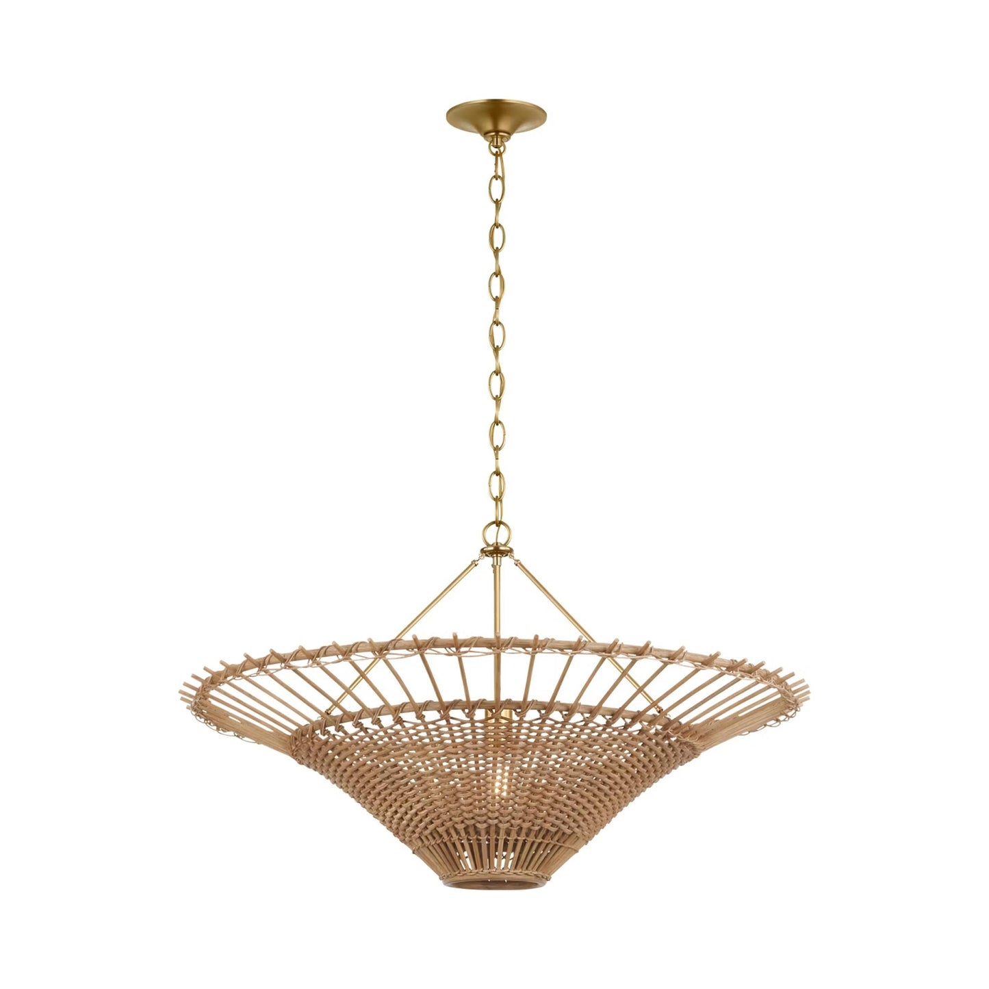 Elona Chandelier in Natural Wicker (36-Inch).