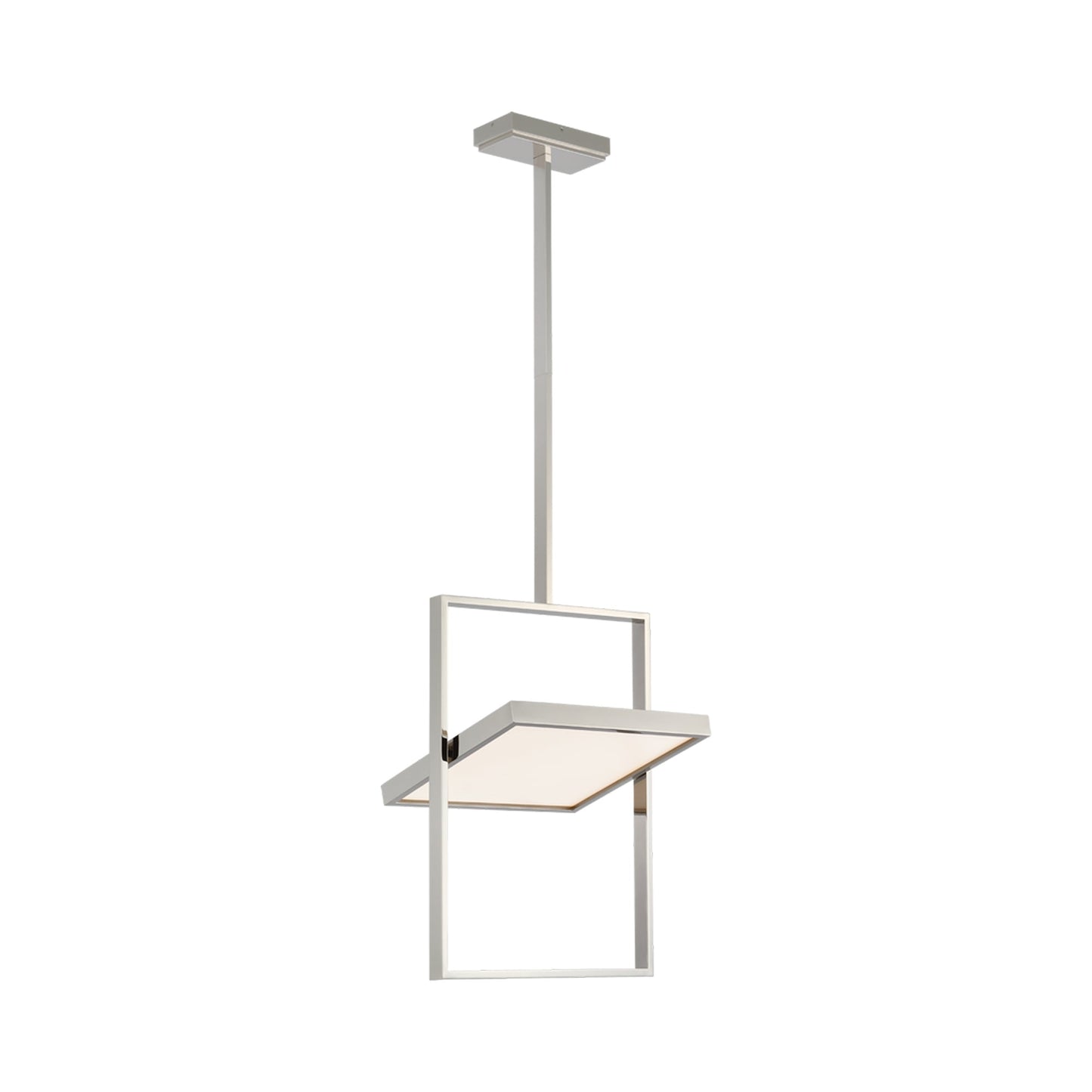 Entoure LED Pendant Light in Polished Nickel.