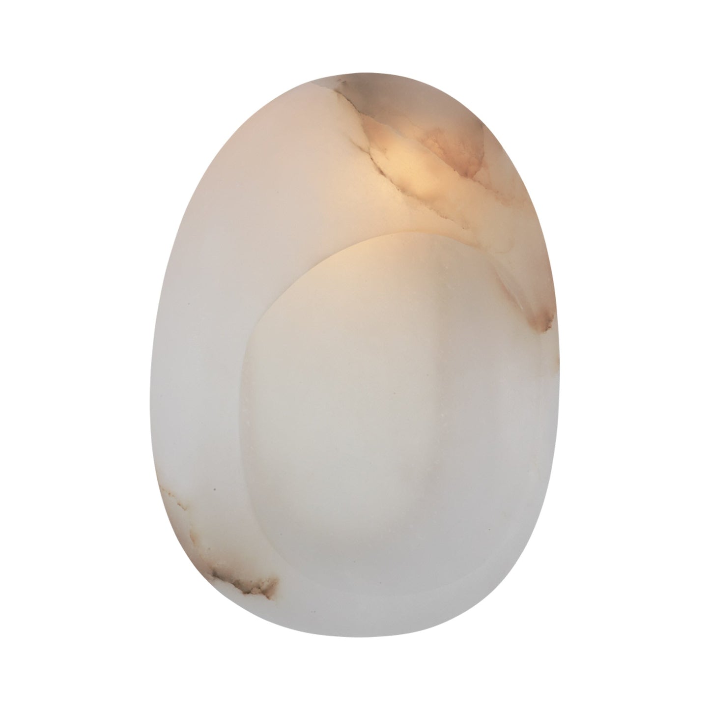 Esculpa Rounded LED Wall Light in Alabaster/Polished Nickel.
