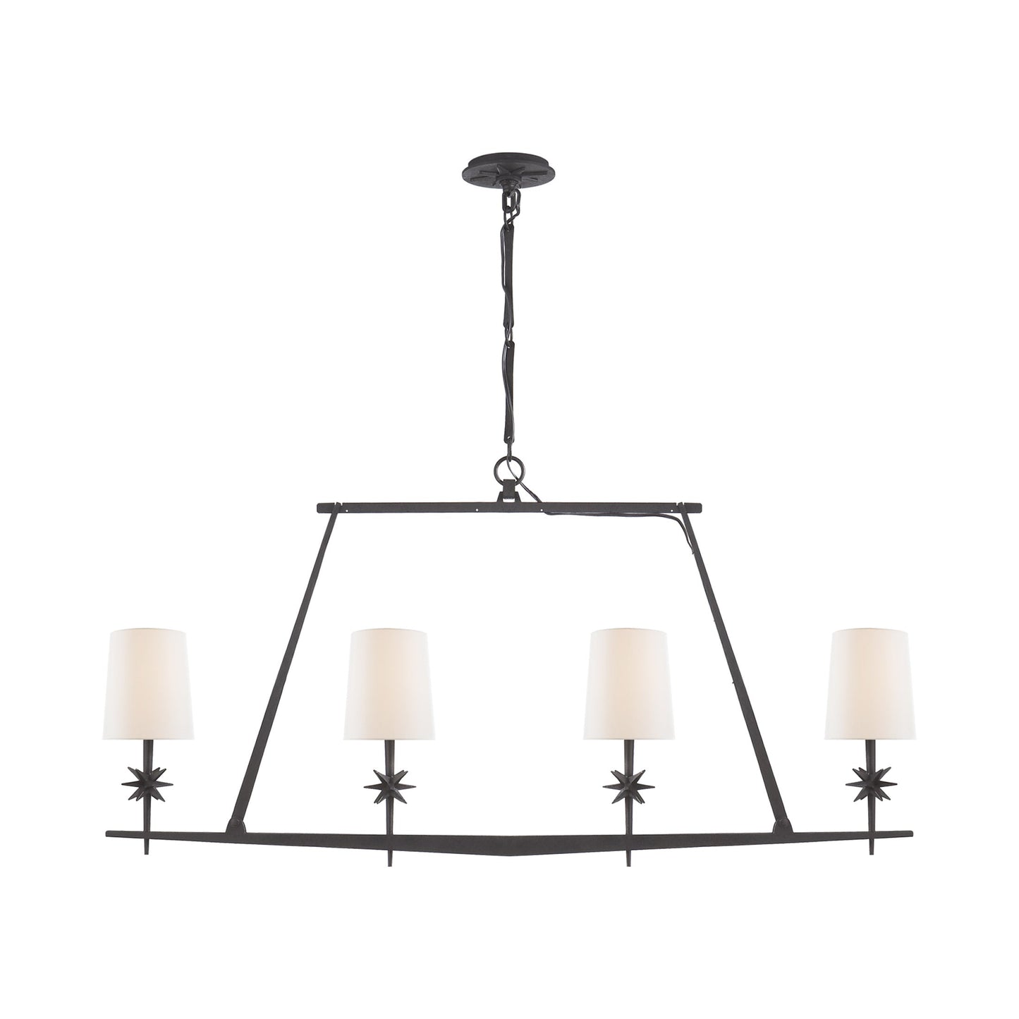 Etoile Linear Chandelier in Blackended Rust.