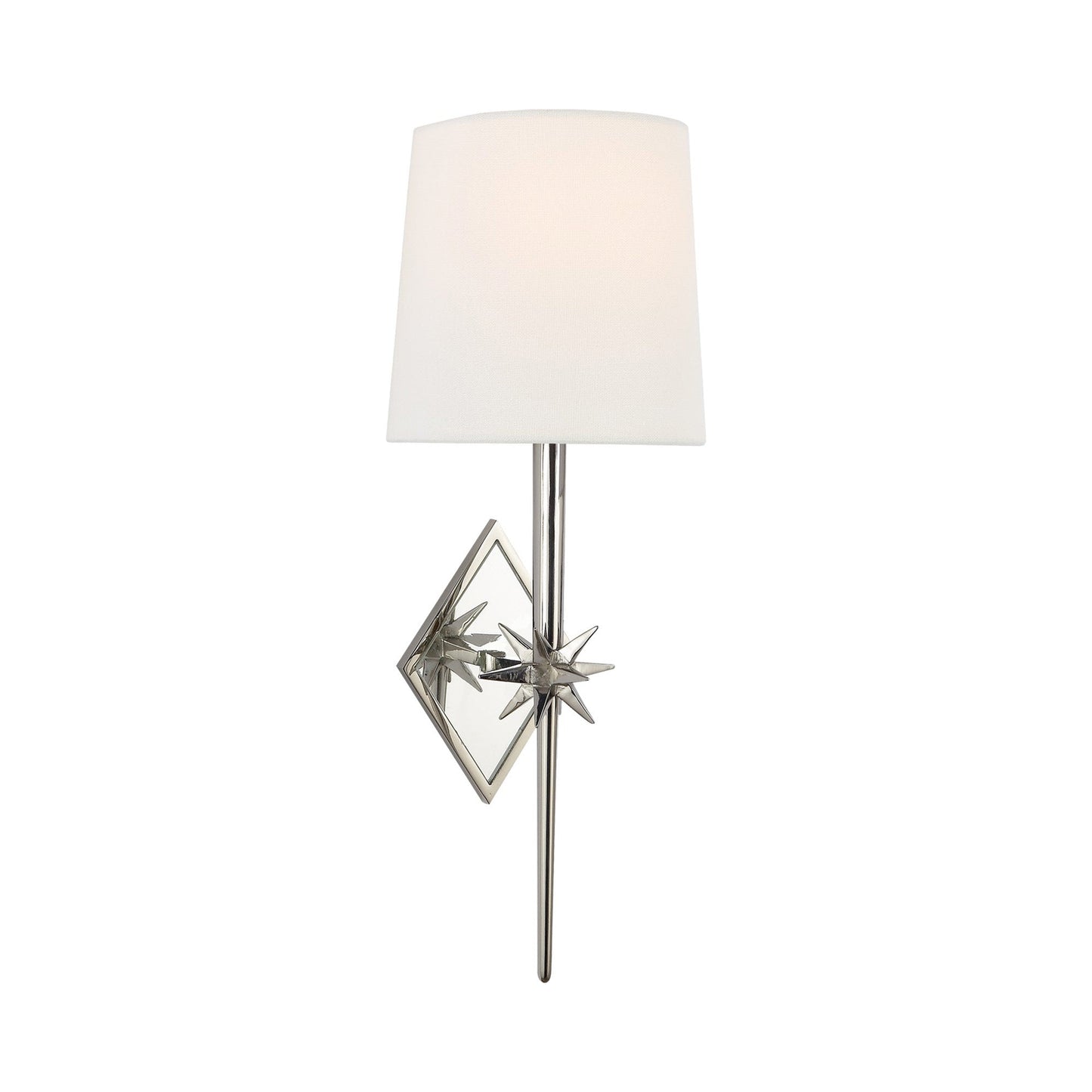 Etoile Wall Light in Polished Nickel/Linen.