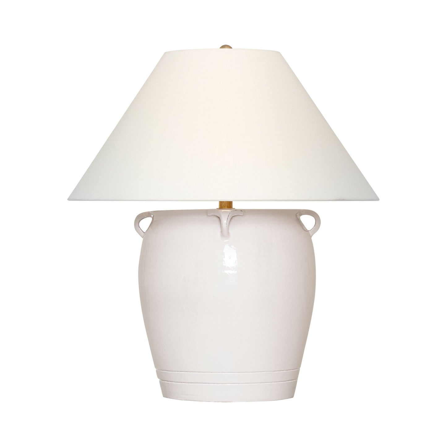 Fasano Table Lamp in Glossy White Crackle.