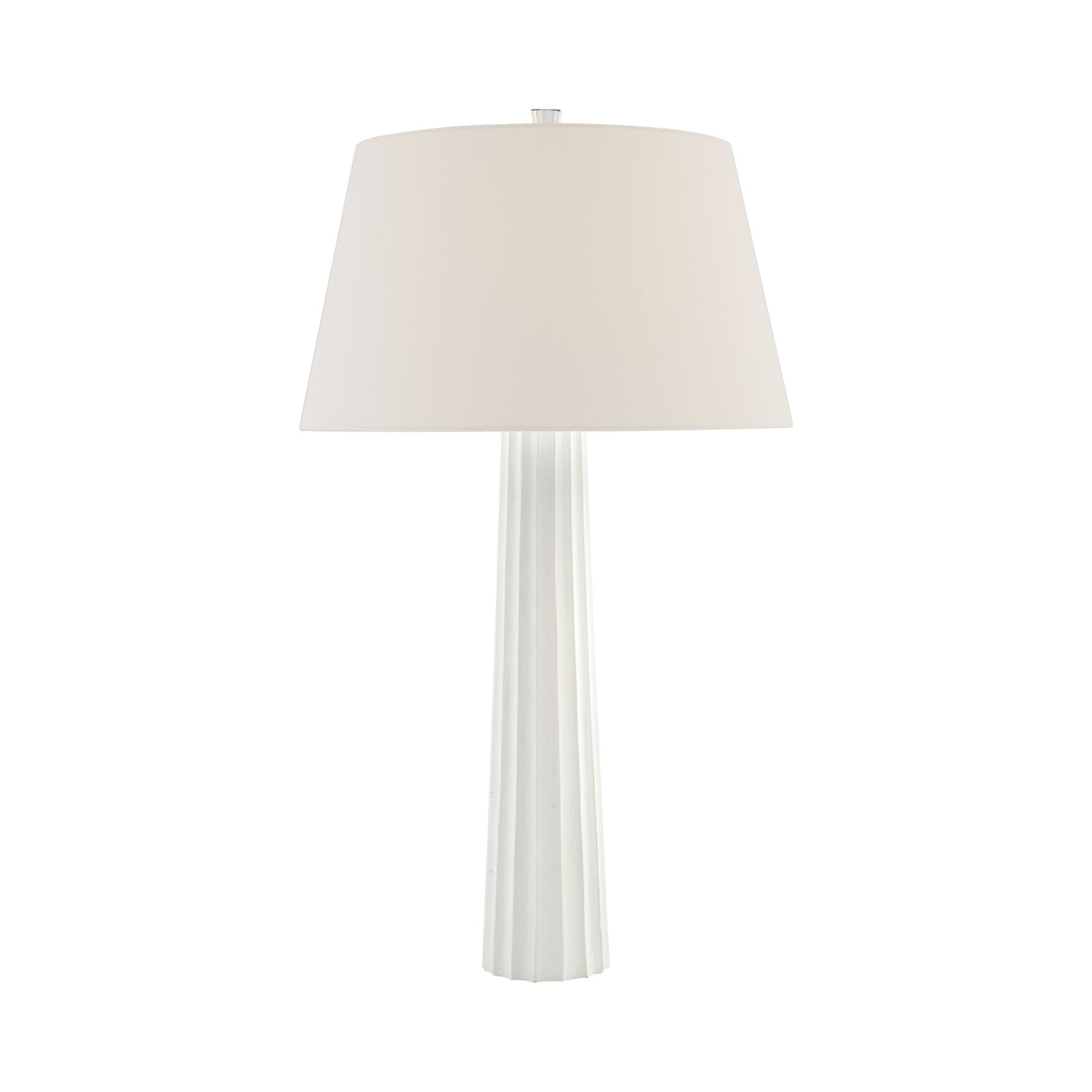 Fluted Spire Table Lamp in Plaster White.