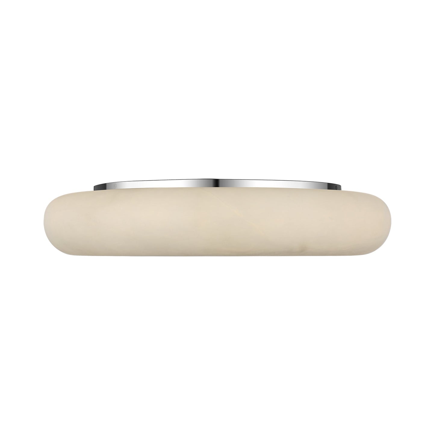 Formosa LED Flush Mount Ceiling Light in Alabaster and Polished Nickel (Large).