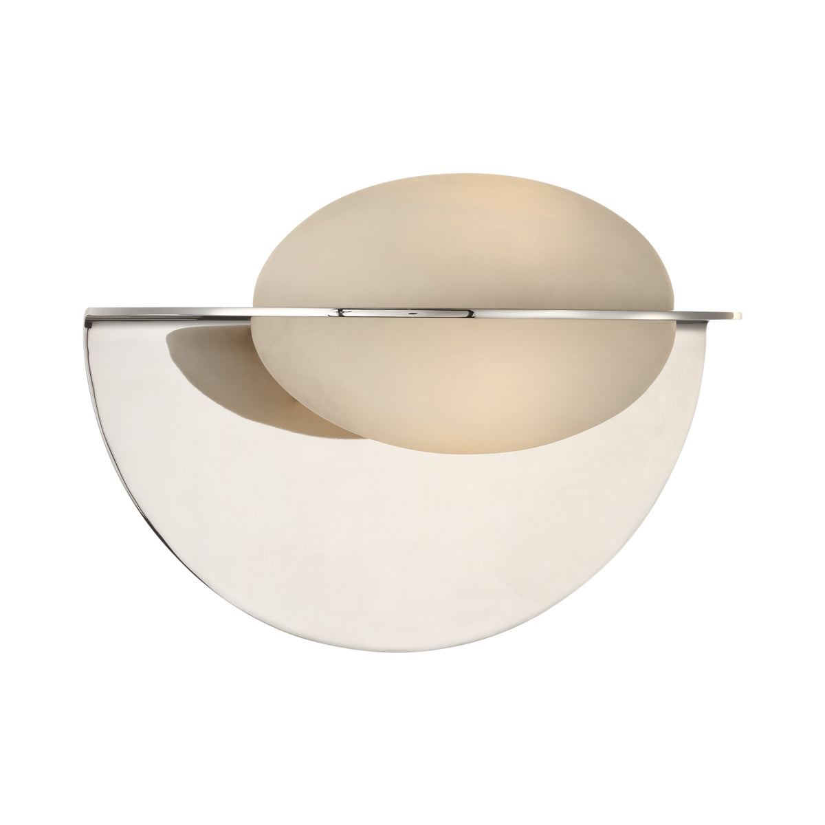 Fosse LED Invertable Oval Wall Light in Polished Nickel.