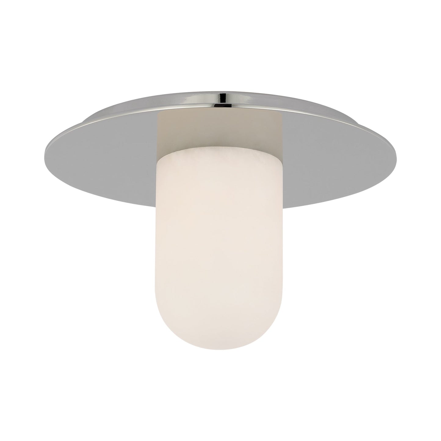 Fosse Solitaire LED Flush Mount Ceiling Light in Polished Nickel (Large).