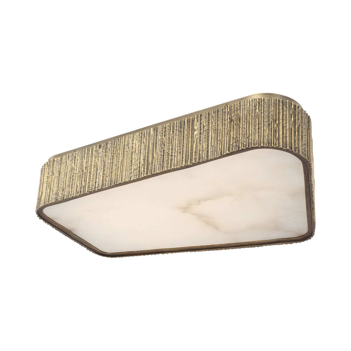 Fumar Asymmetrical LED Flush Mount Ceiling Light in Ridged Tombac.