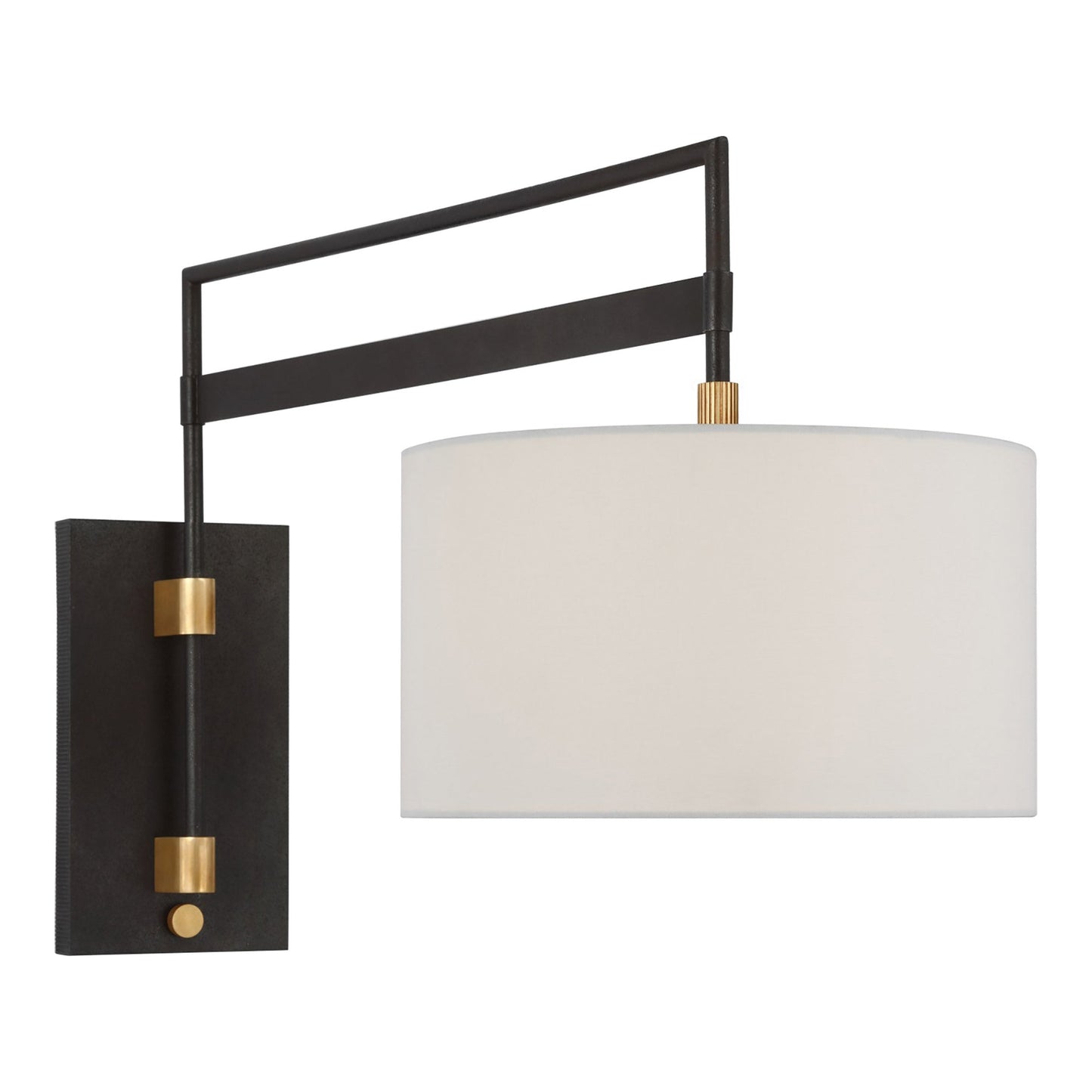 Gael Wall Light in Warm Iron and Antique Brass (Large).