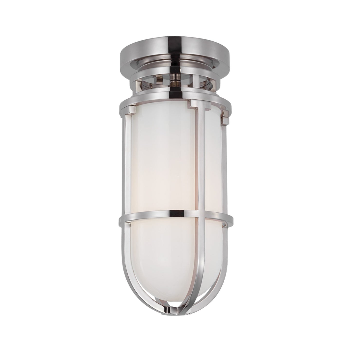 Gracie LED Flush Mount Ceiling Light in Polished Nickel/White.