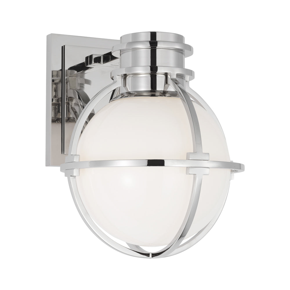 Gracie Wall Light in Polished Nickel.