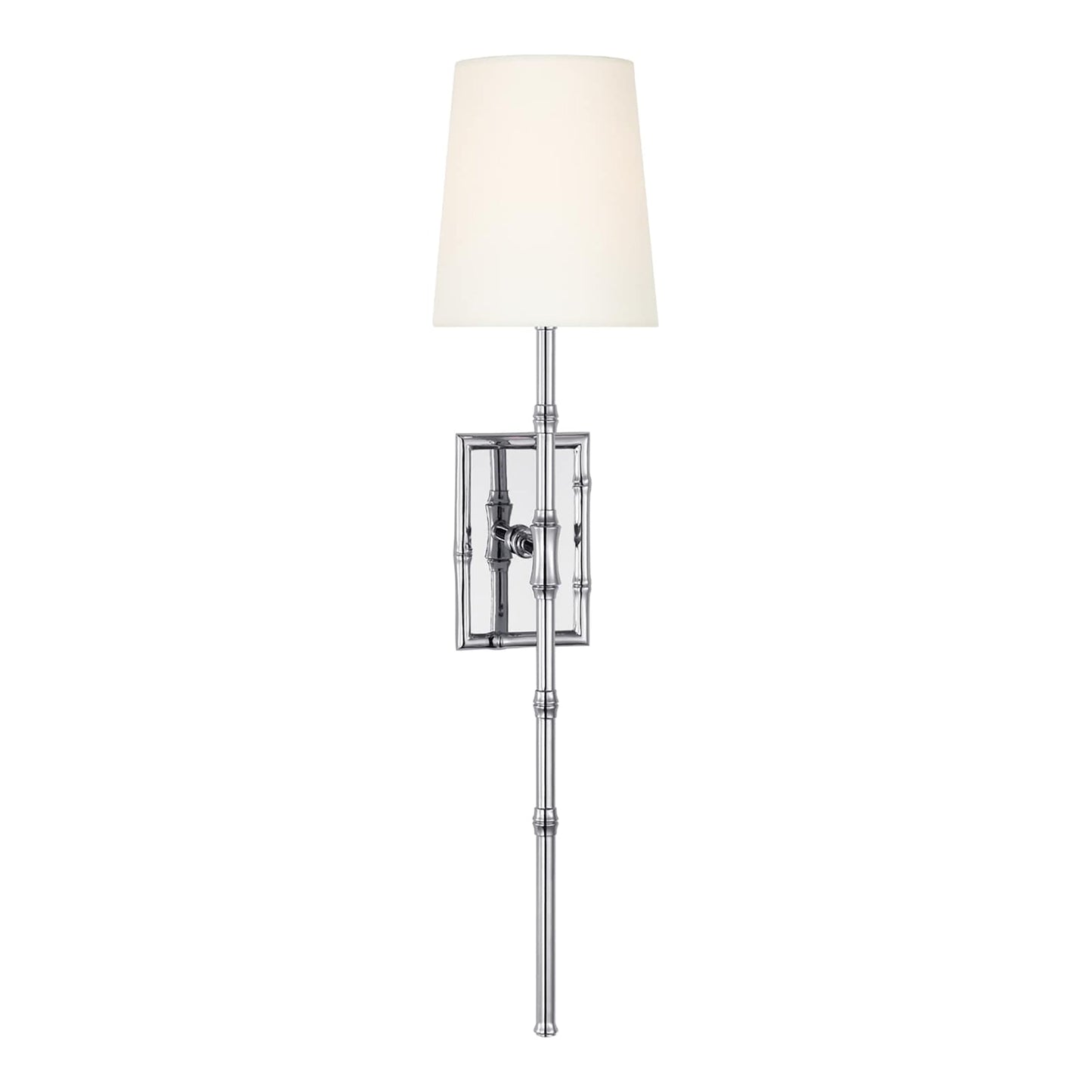 Grenol Modern Wall Light in Polished Nickel/Linen (Large).