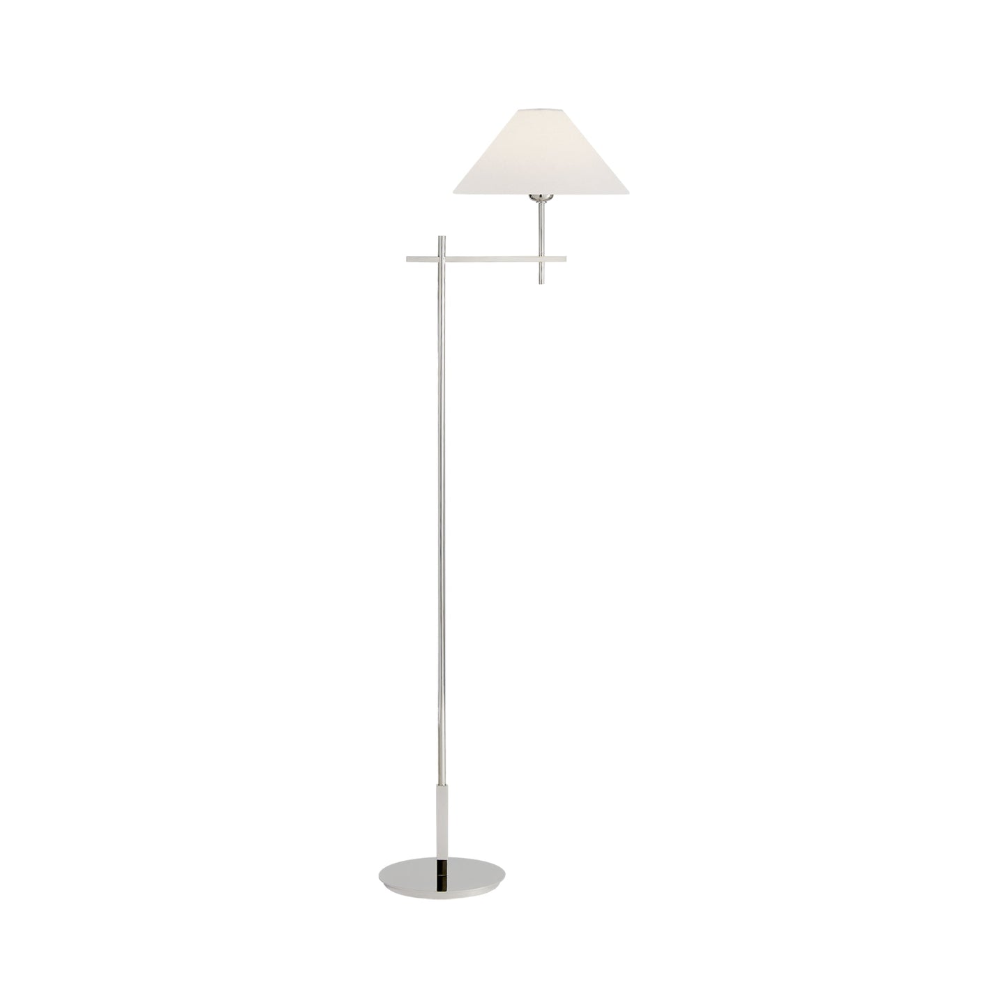 Hackney Bridge Arm Floor Lamp in Polished Nickel.