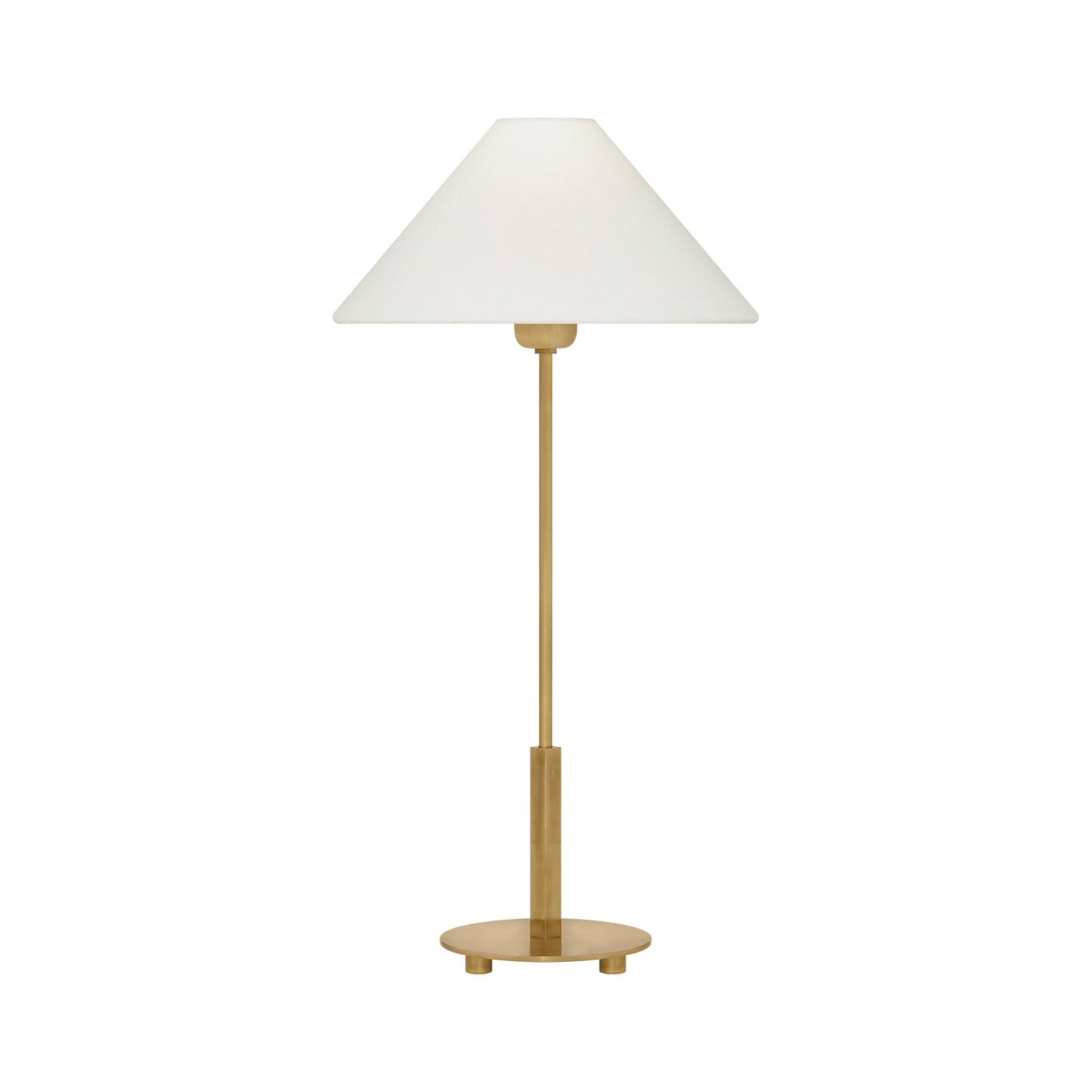 Hackney LED Table Lamp in Hand-Rubbed Antique Brass.