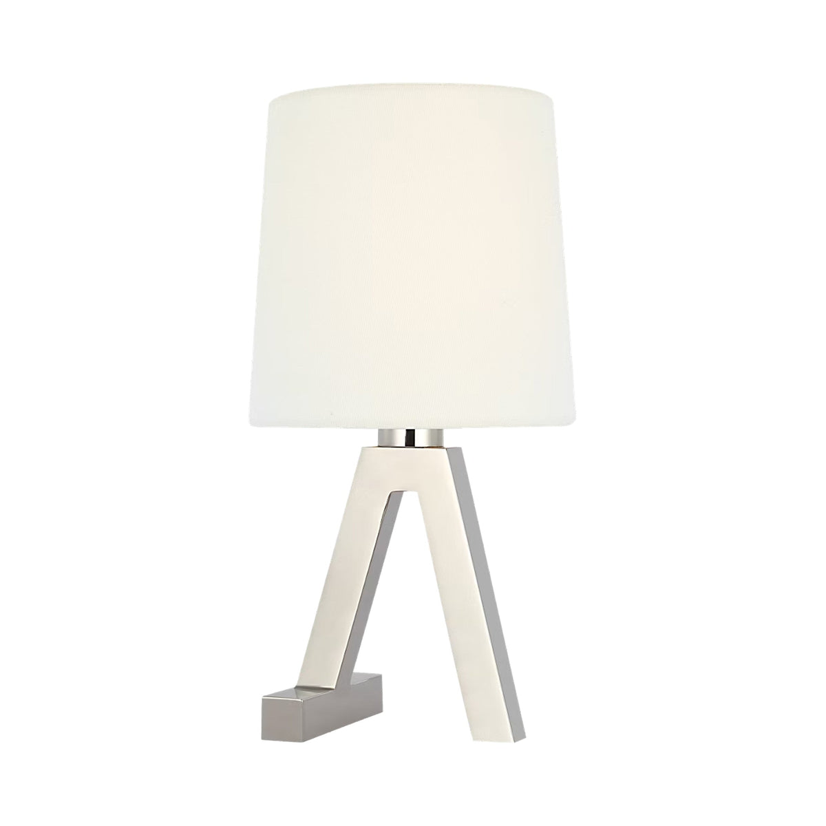 Hedger LED Table Lamp in Polished Nickel.
