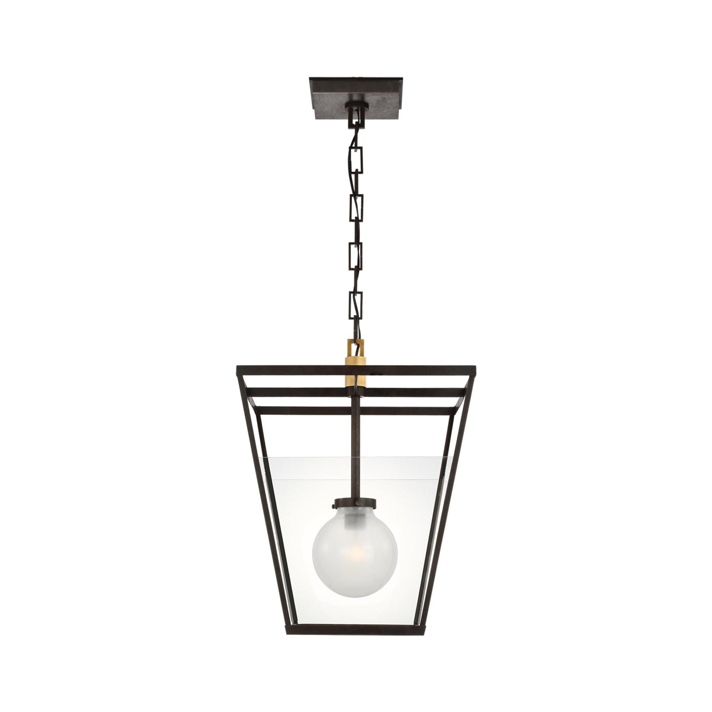 Illume Pendant Light in Warm Iron/Antique-Burnished Brass.