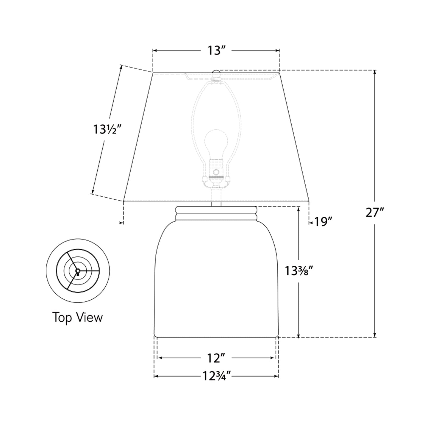 Indra Table Lamp - line drawing.