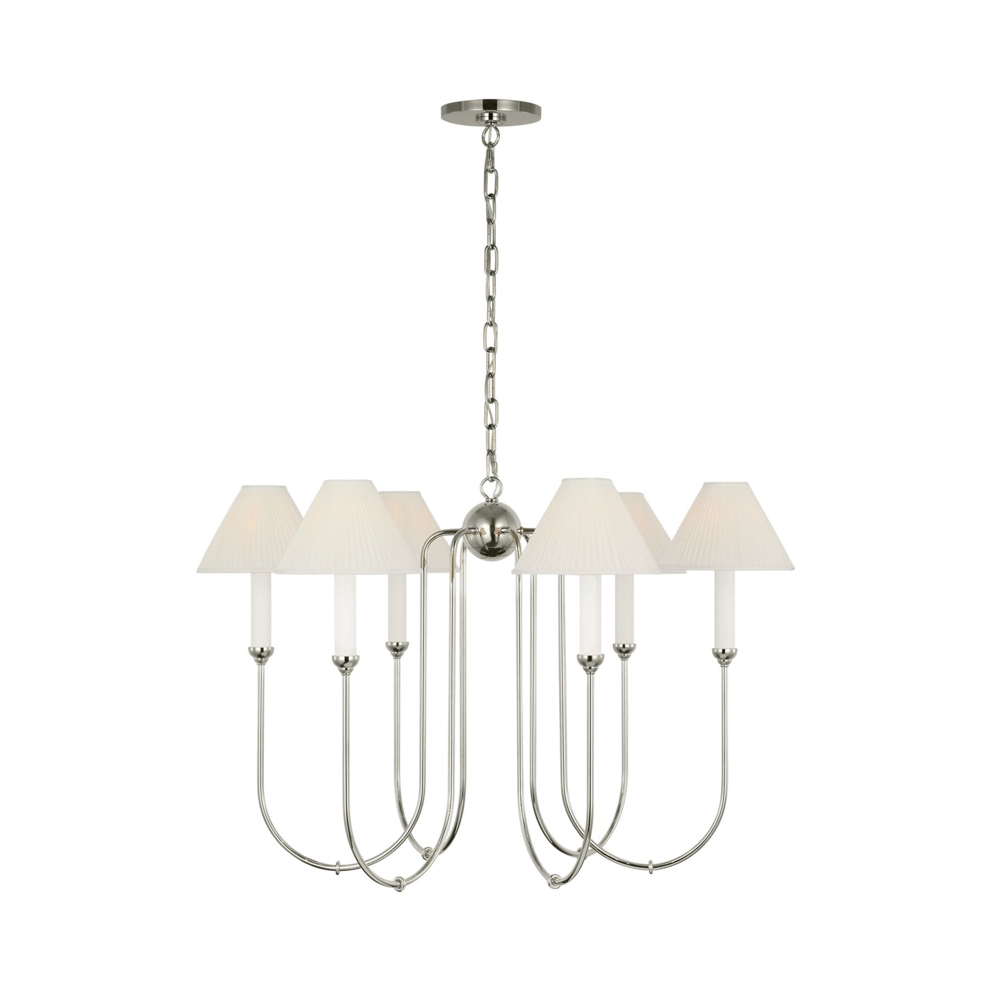 Ingela Chandelier in Polished Nickel.
