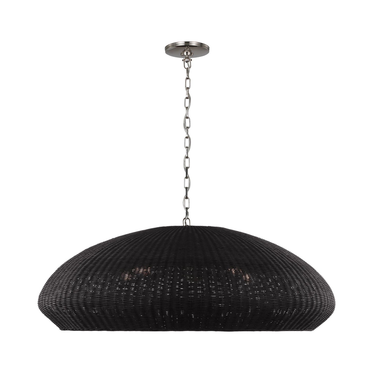 Kokomo Pendant Light in Polished Nickel (Charcoal Wicker/44-Inch).