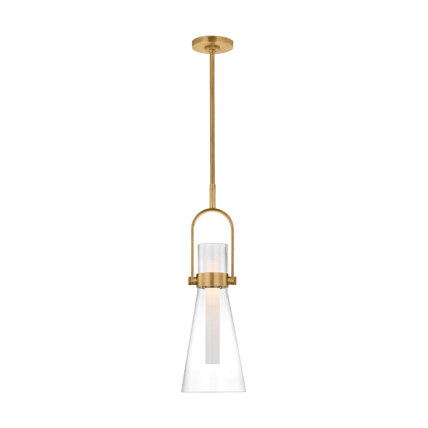 Larkin LED Conical Pendant Light in Hand-Rubbed Antique Brass (9.25-Inch).