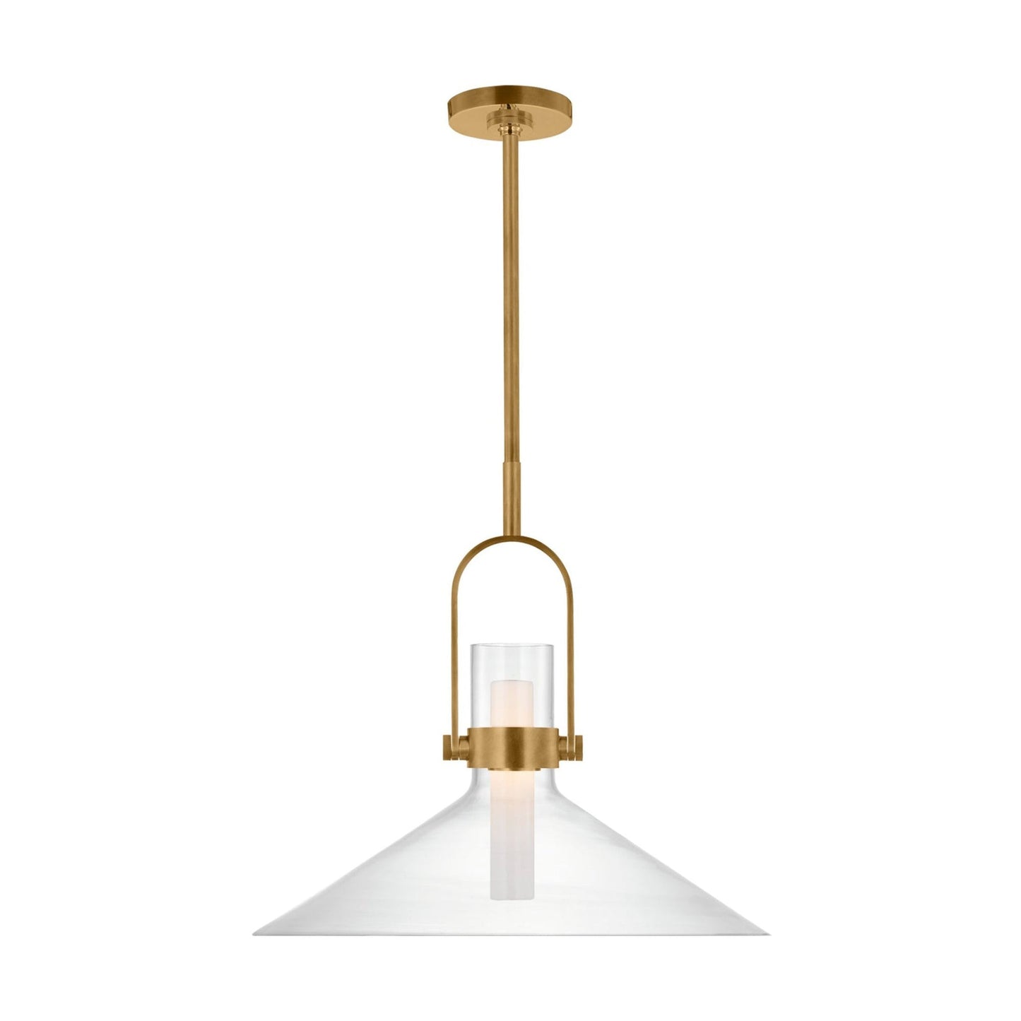 Larkin LED Empire Pendant Light in Hand-Rubbed Antique Brass (24-Inch).