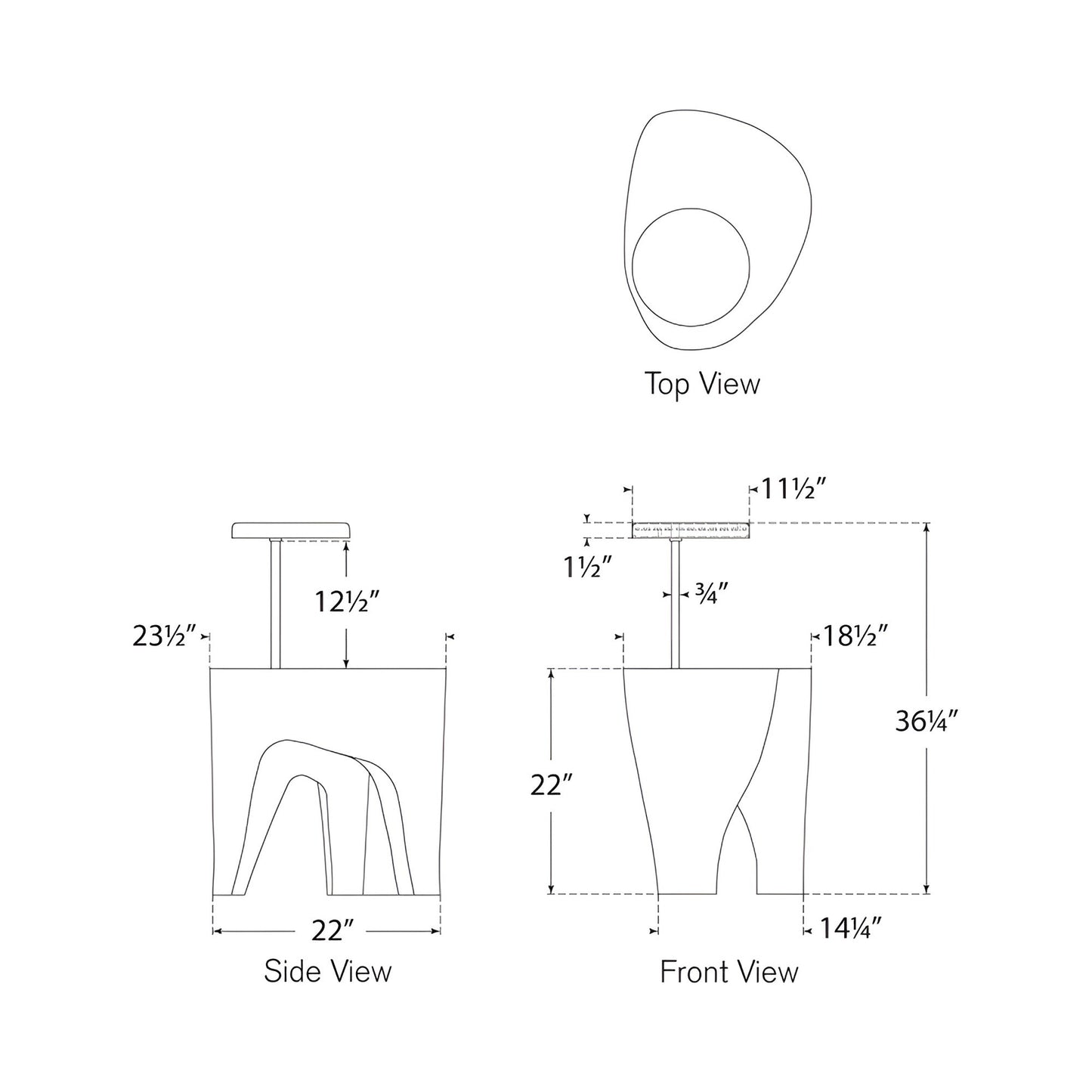 Lega LED Floor Lamp - line drawing.