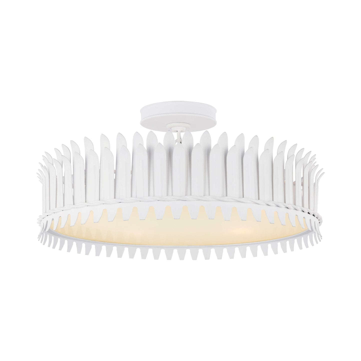 Leslie Semi Flush Mount Ceiling Light in Plaster White (Large).