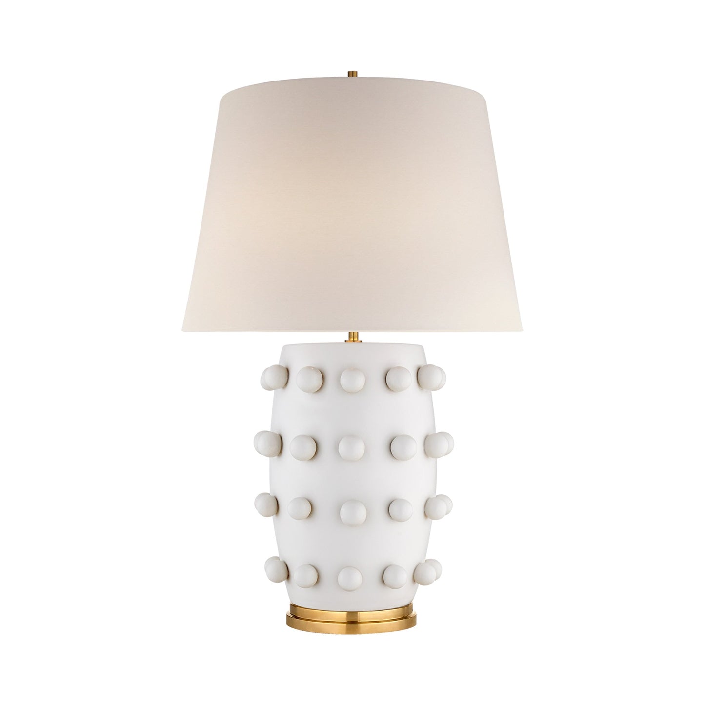 Linden LED Rechargeable Table Lamp in Plaster White (26.25-Inch).
