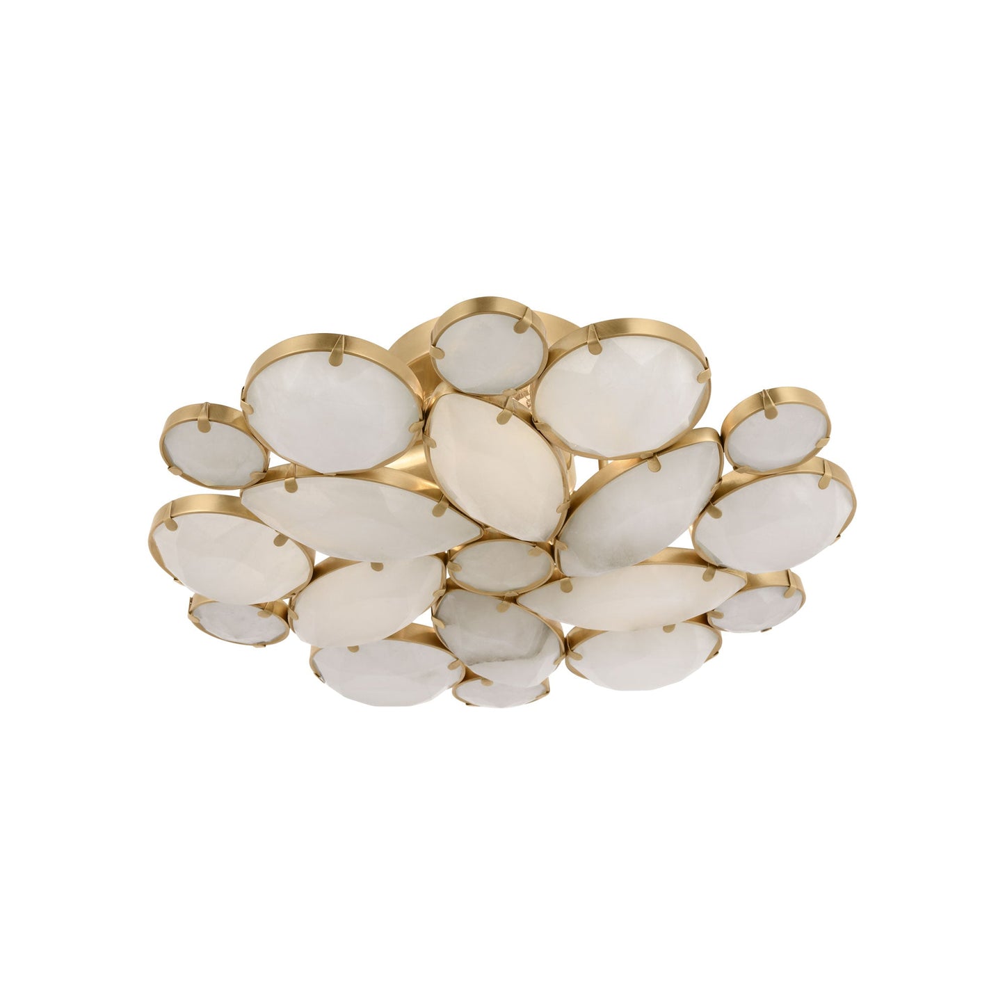 Lloyd Flush Mount Ceiling Light in Soft Brass/Alabaster.