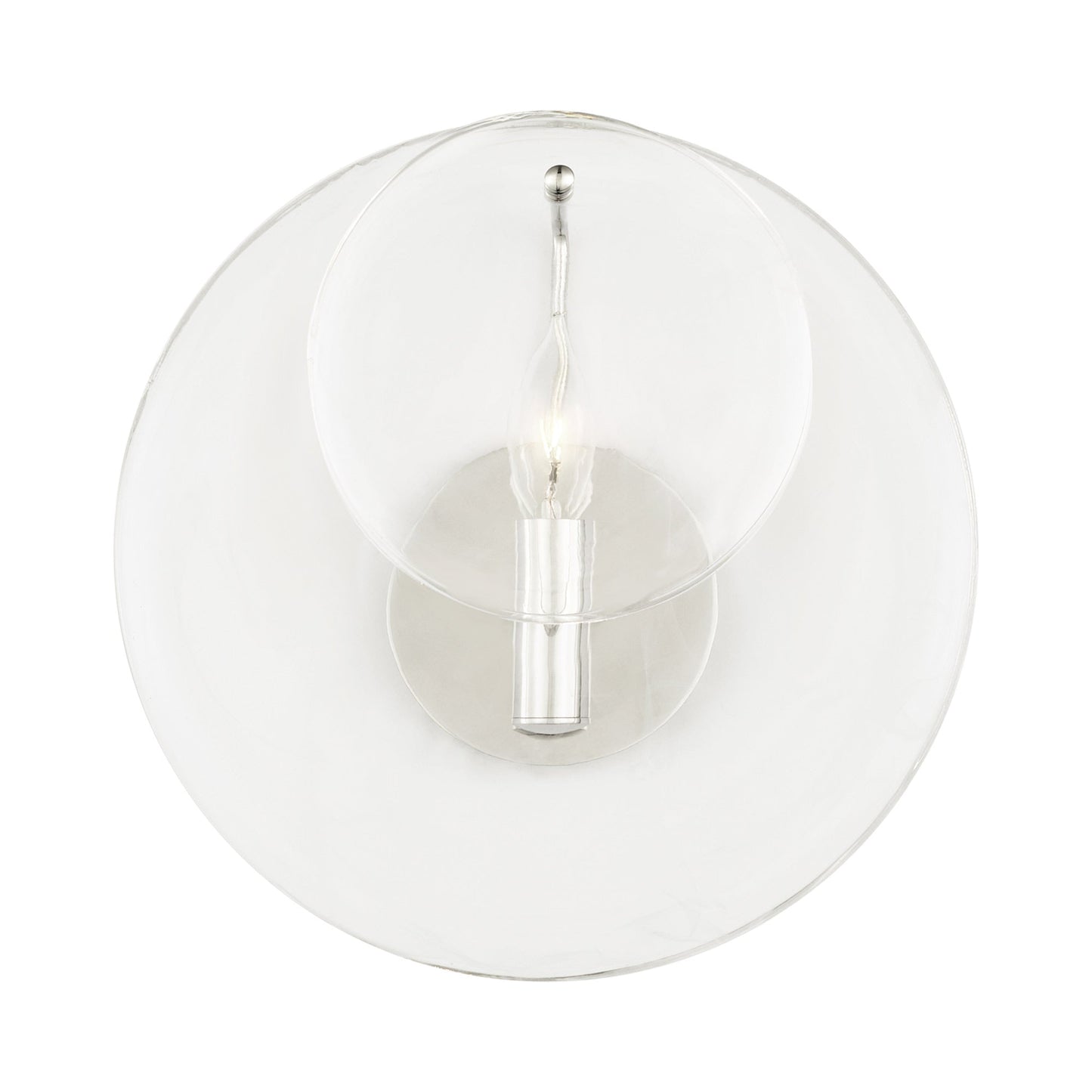 Loire Wall Light in Polished Nickel/Clear.