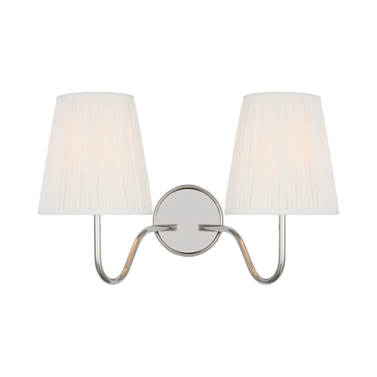 Lyndsie Multi Light Wall Light in Polished Nickel/Silk Pleated.