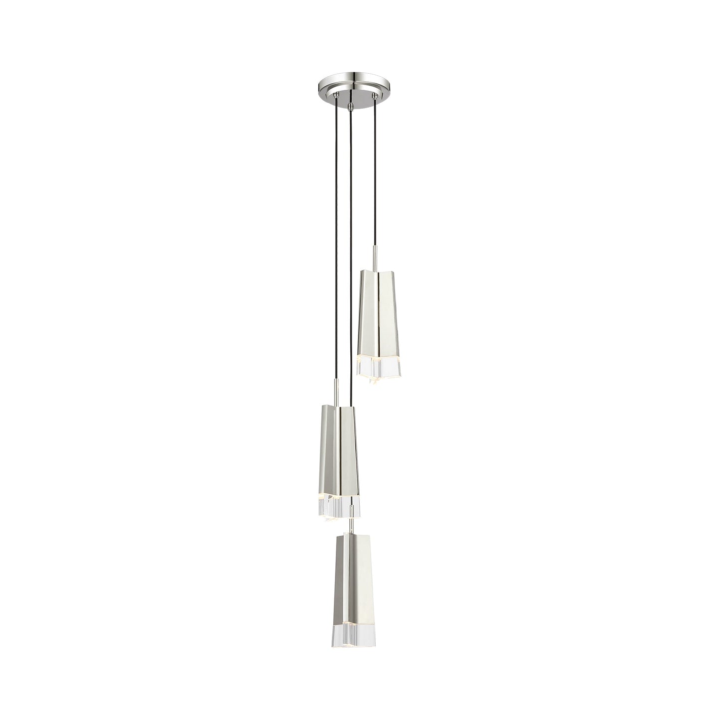 Matcha LED Pendant Light in Polished Nickel (3-Light).