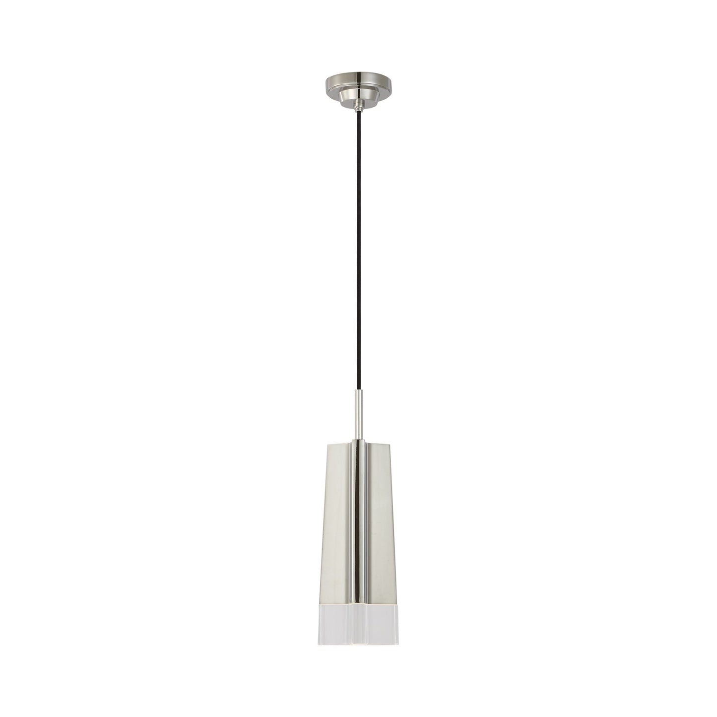 Matcha Single LED Pendant Light in Polished Nickel.