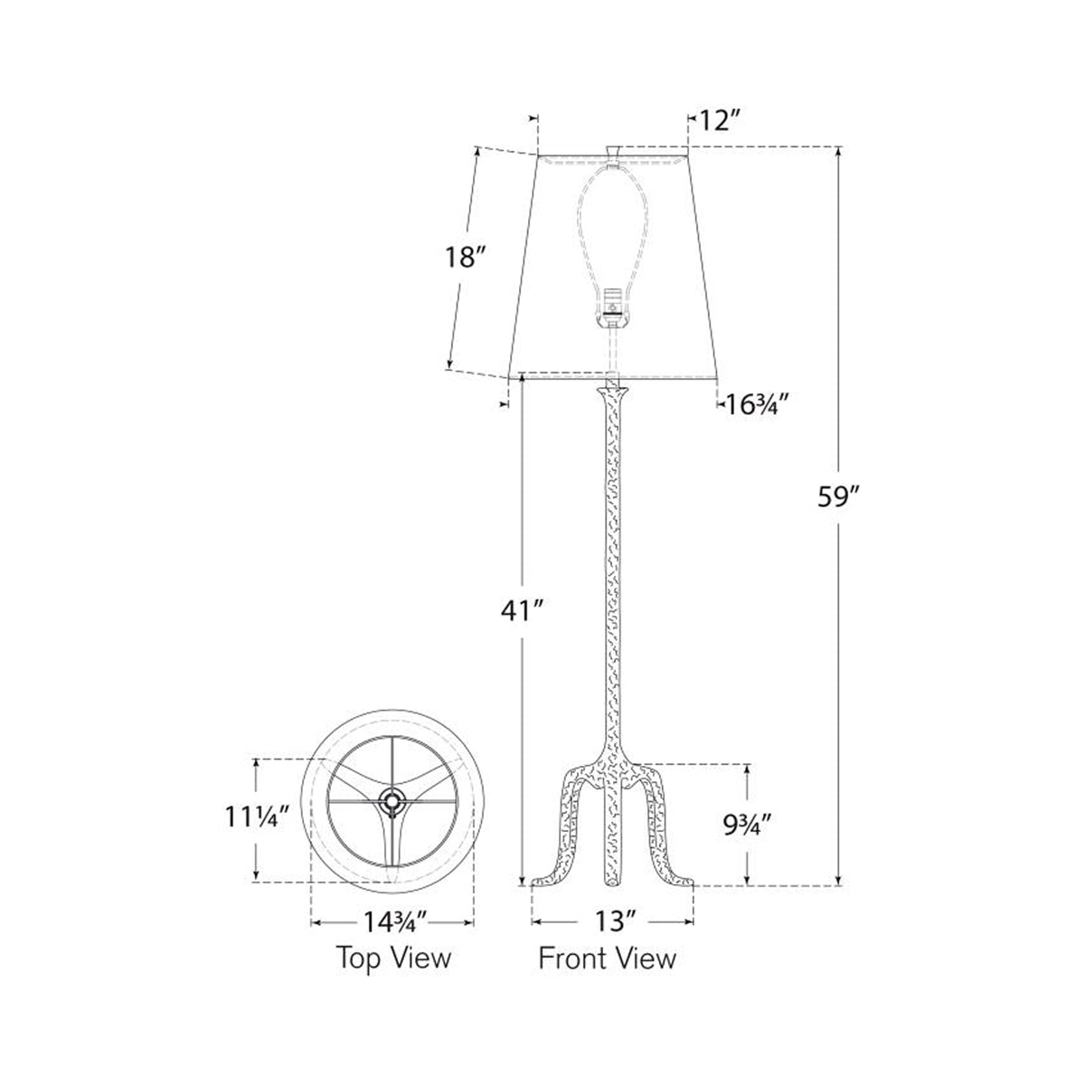 Mathilde Floor Lamp - line drawing.