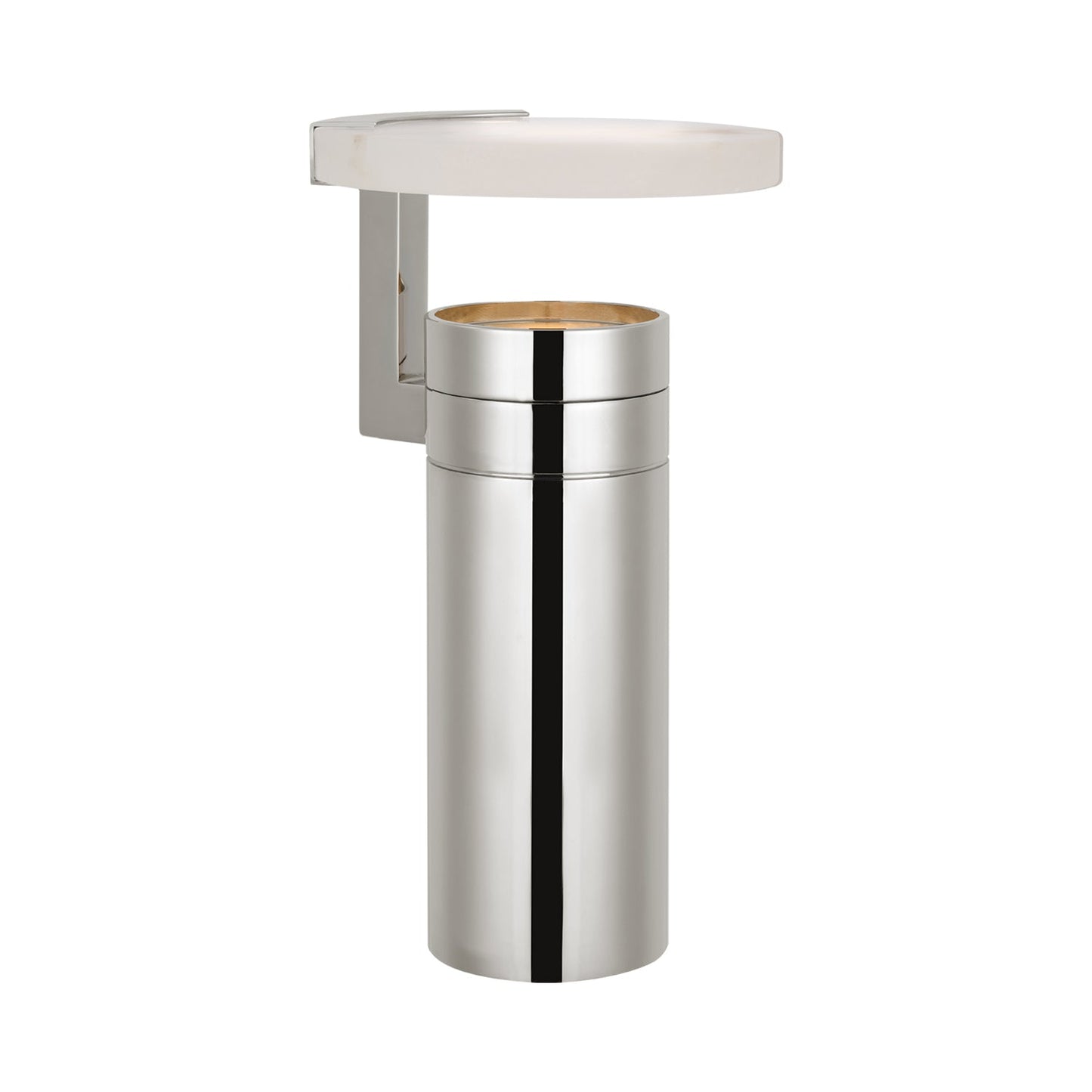 Melange Floating Disc LED Rechargeable Table Lamp in Polished Nickel.