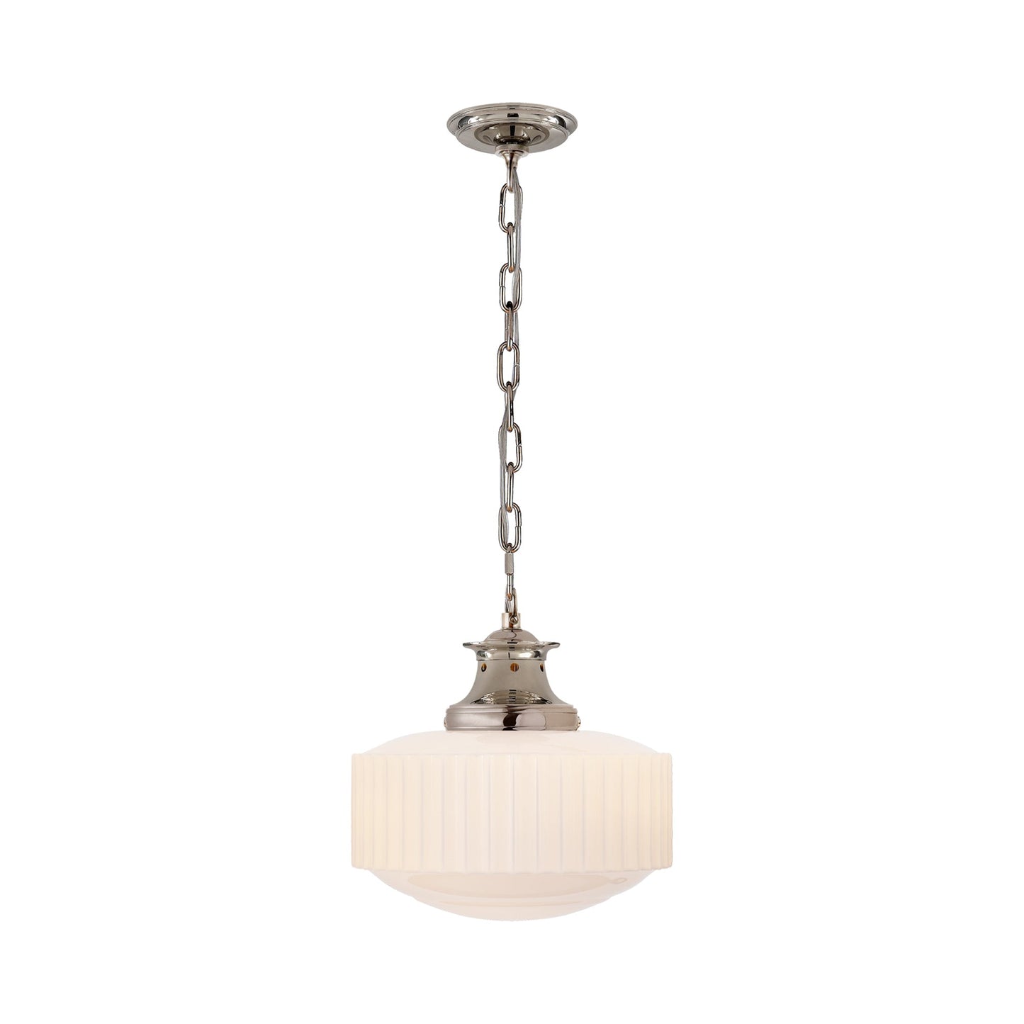Milton Road Pendant Light in Polished Nickel.